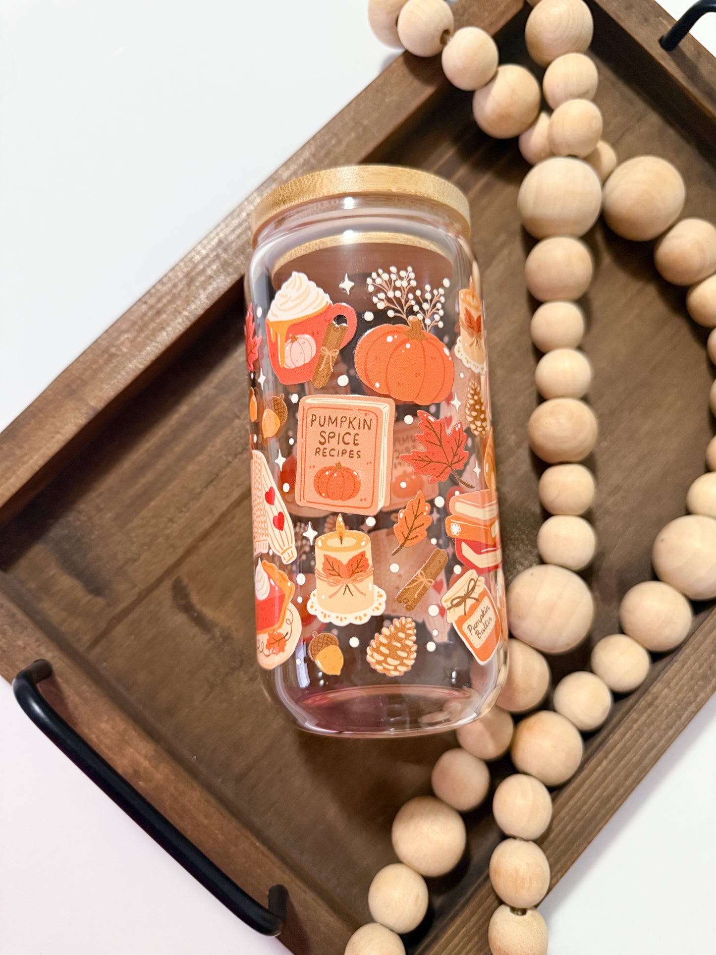 Cozy Pumpkin Spice Glass Cup