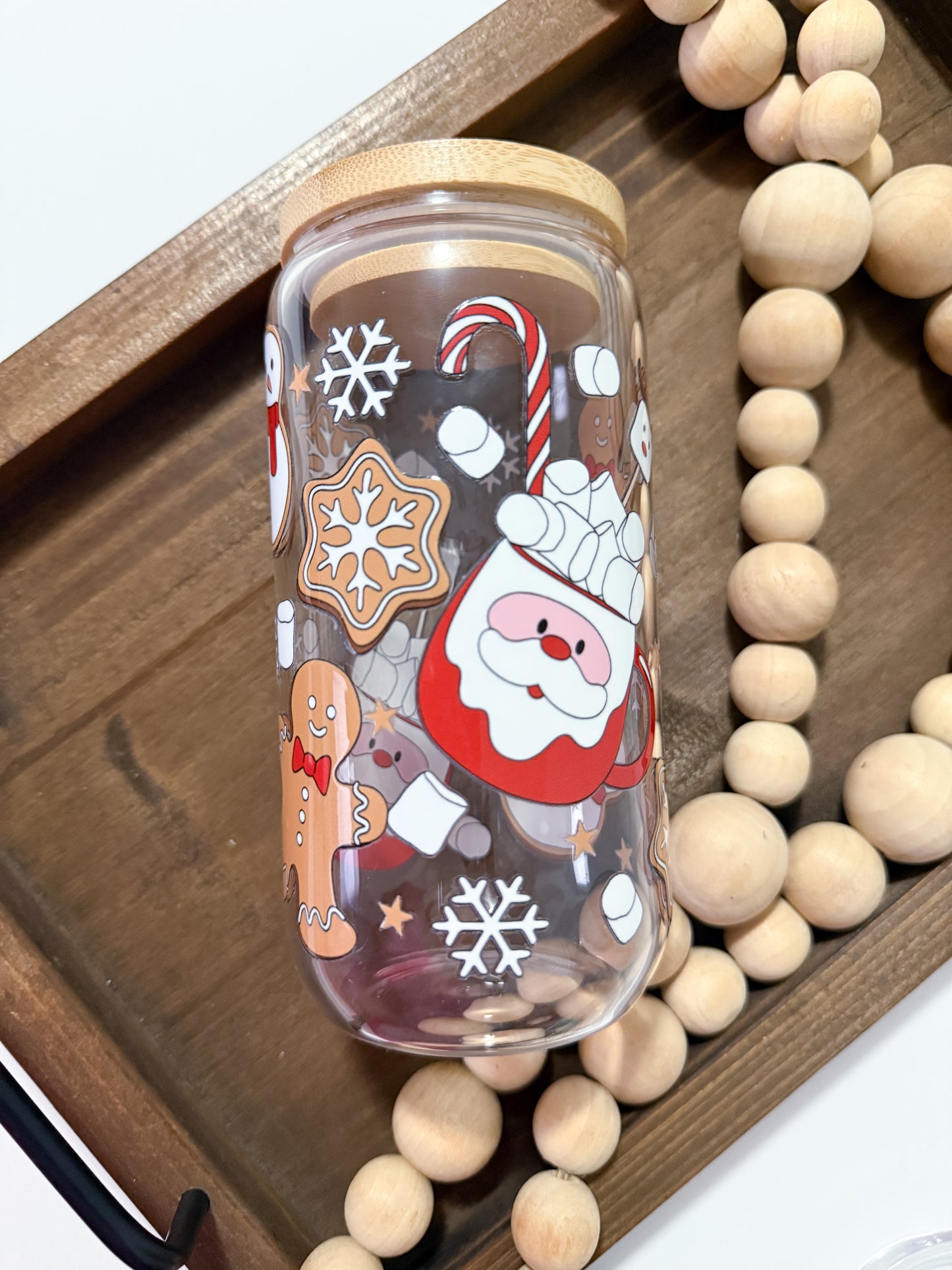Ho Ho Hot Cocoa Glass Cup