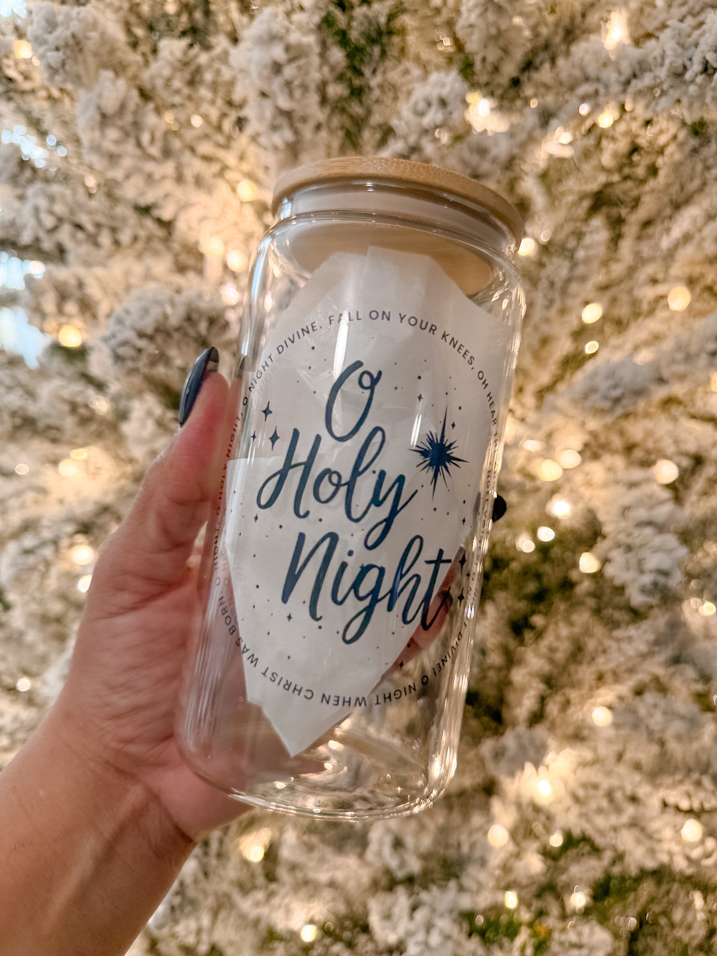 Oh Holy Night Glass Cup