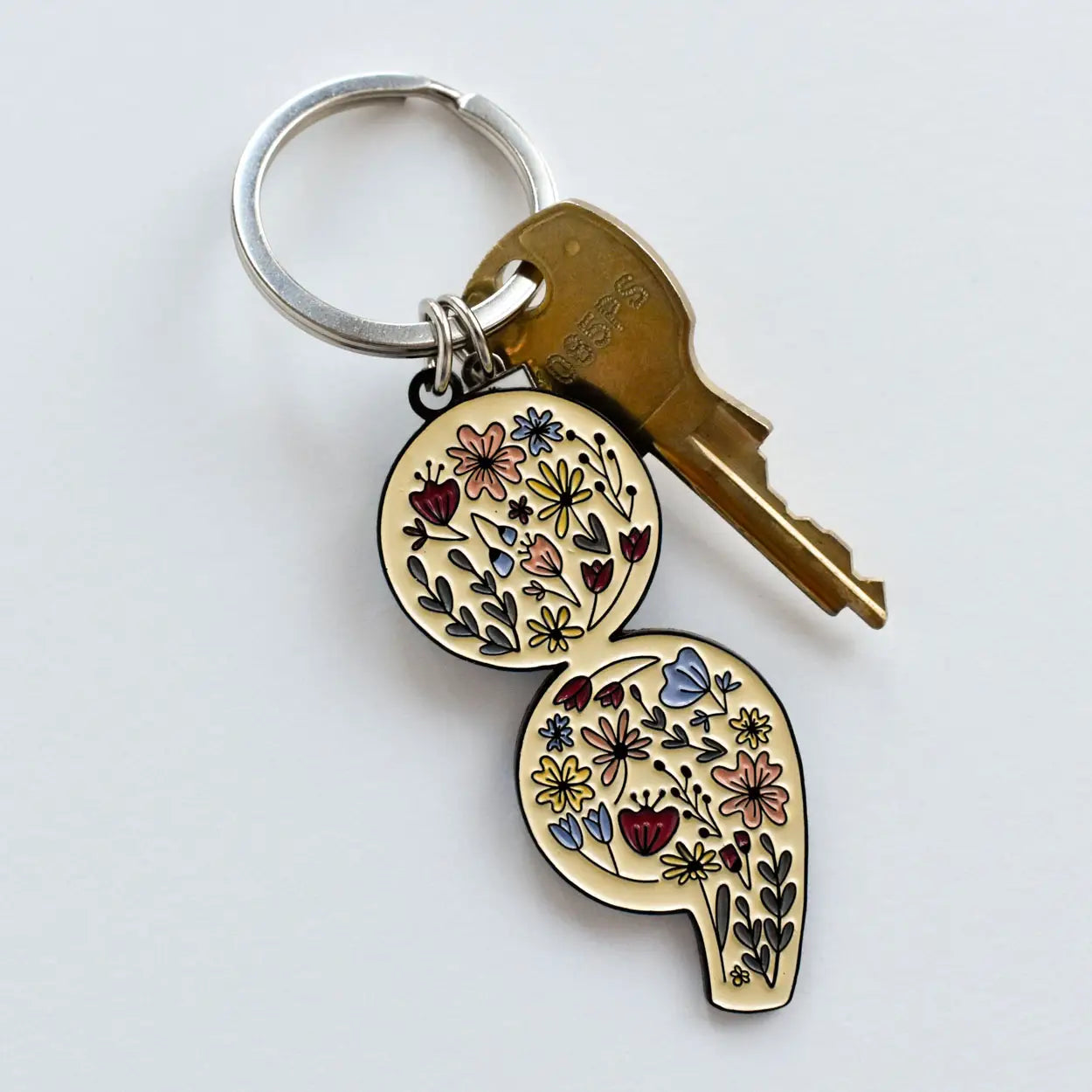 FLORAL SEMICOLON KEYCHAIN