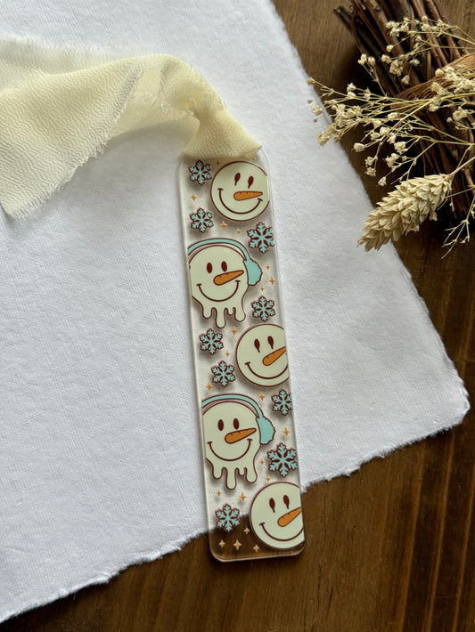 Christmas Snowman Face Bookmark