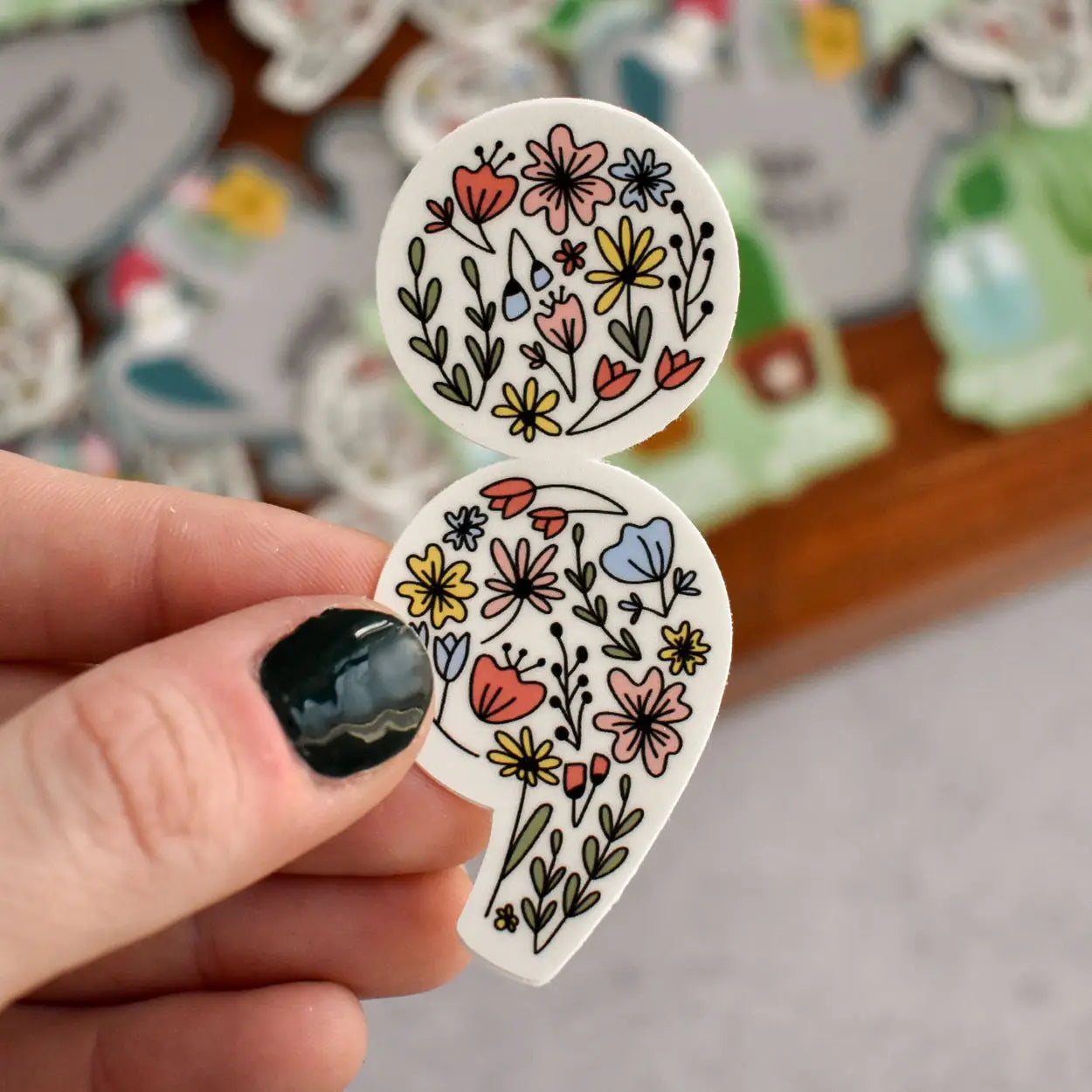 FLORAL SEMICOLON STICKER