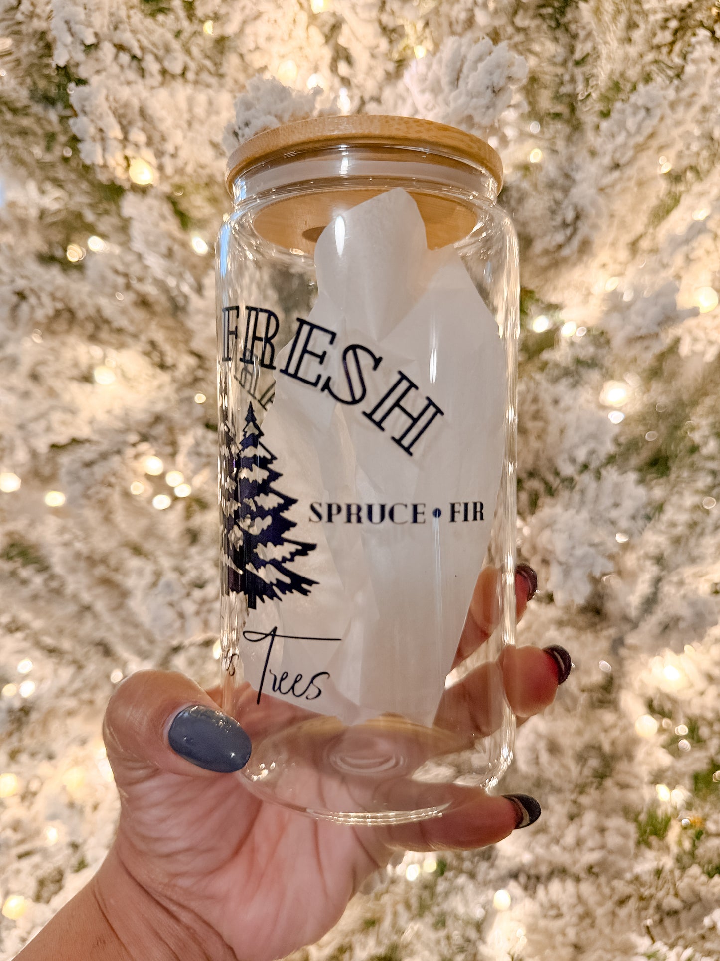 Farm Fresh Christmas Trees Glass Cup