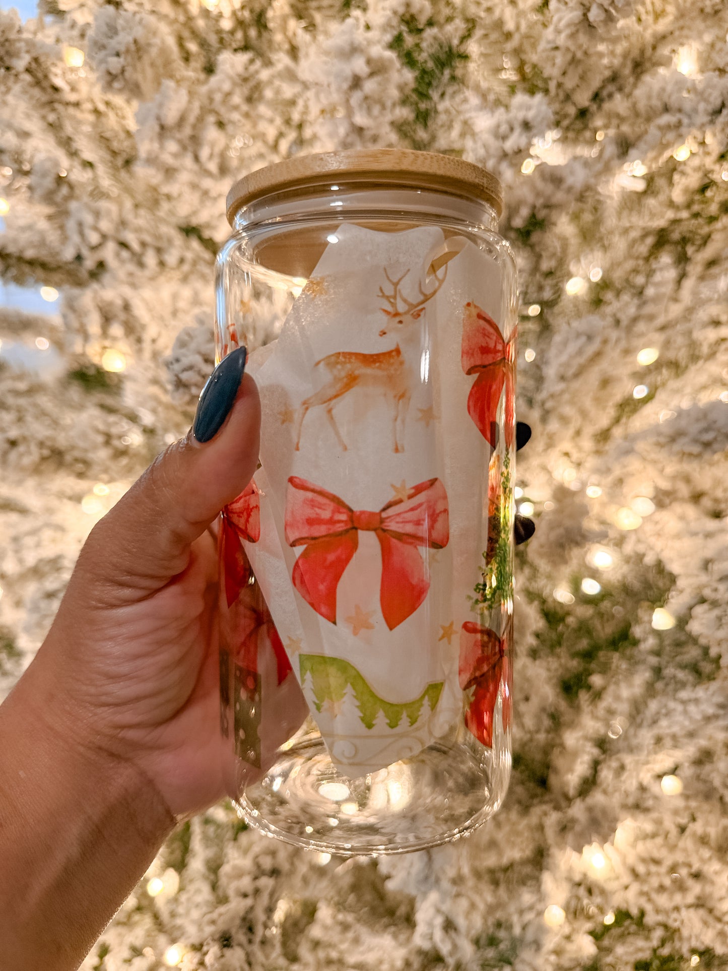 Coquette Christmas Glass Cup