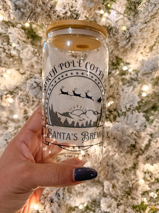 North Pole Coffee Co. Glass Cup
