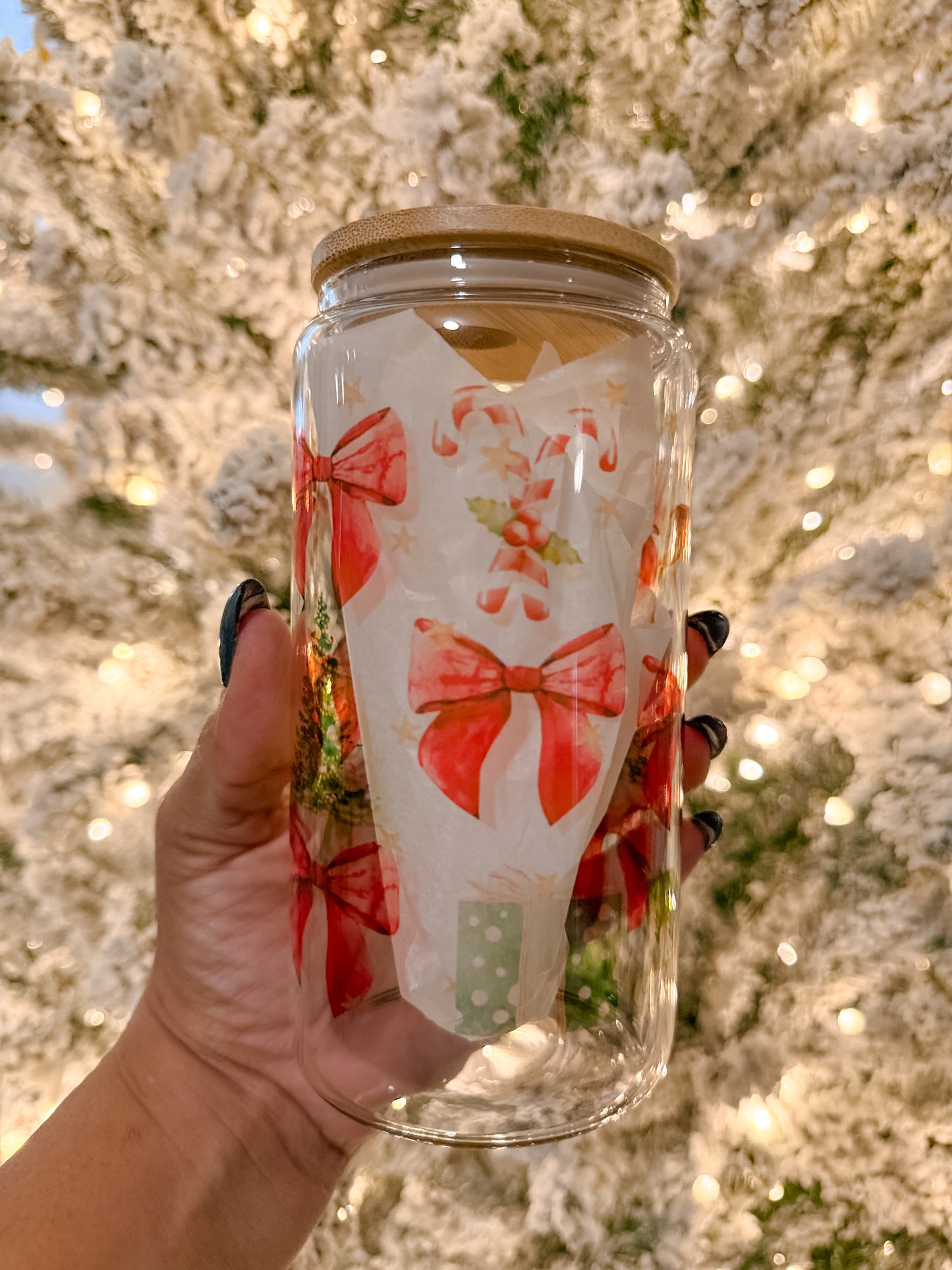 Coquette Christmas Glass Cup