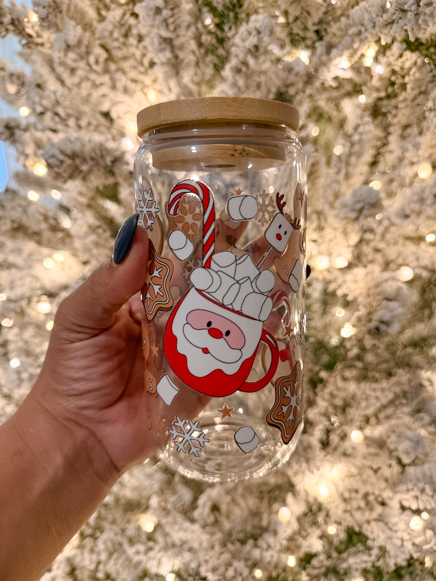Ho Ho Hot Cocoa Glass Cup