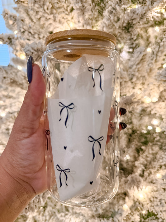 Black Bows Glass Cup