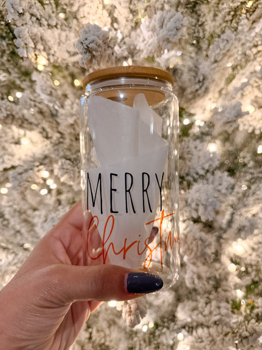 Merry Christmas Glass Cup