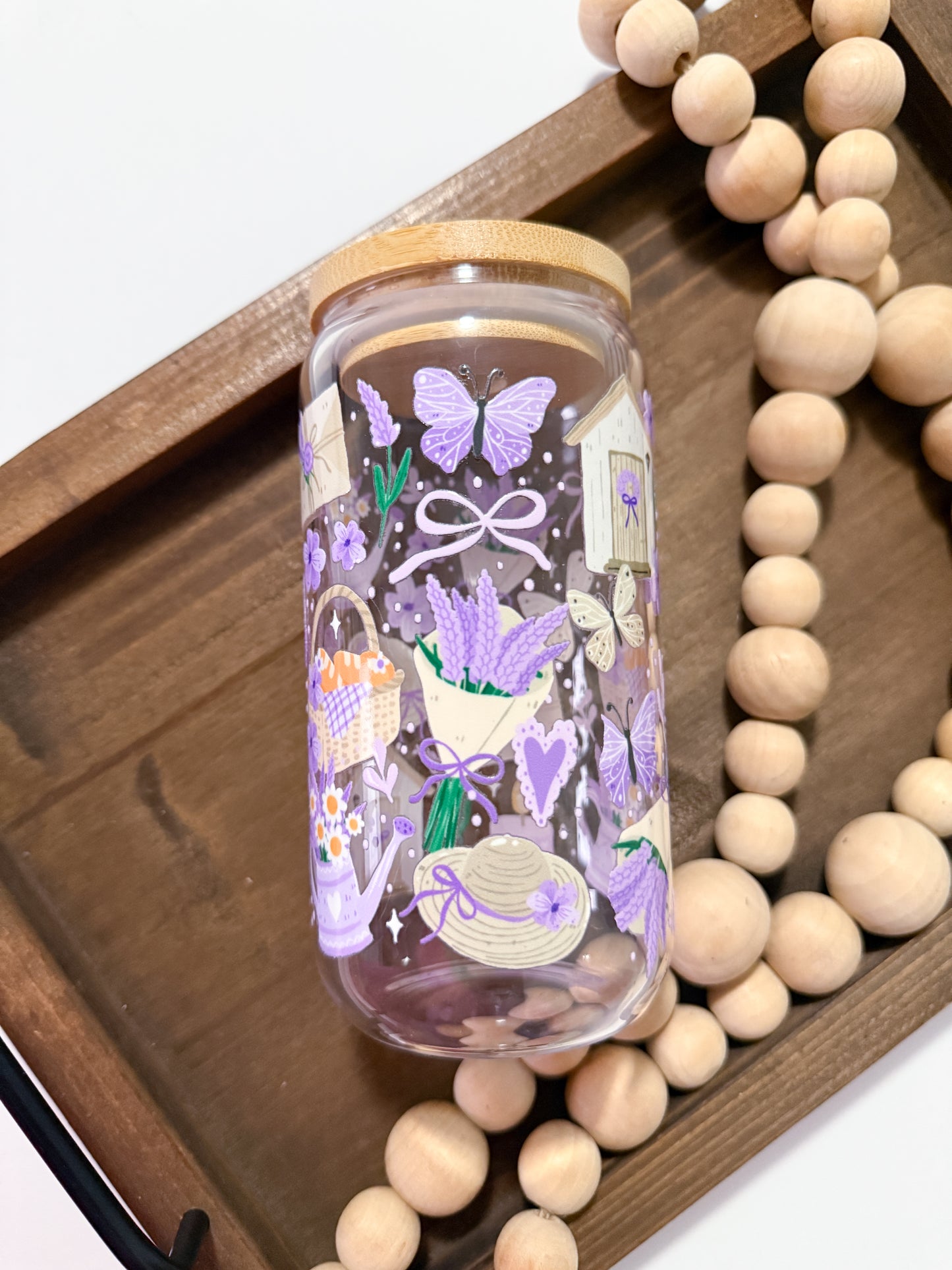 Lavender Picnic Glass Cup