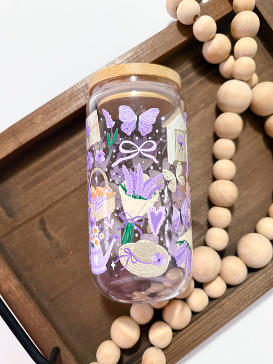 Lavender Picnic Glass Cup