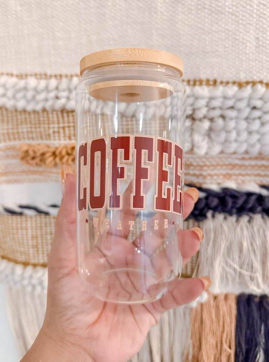 Coffee Weather Glass Cup