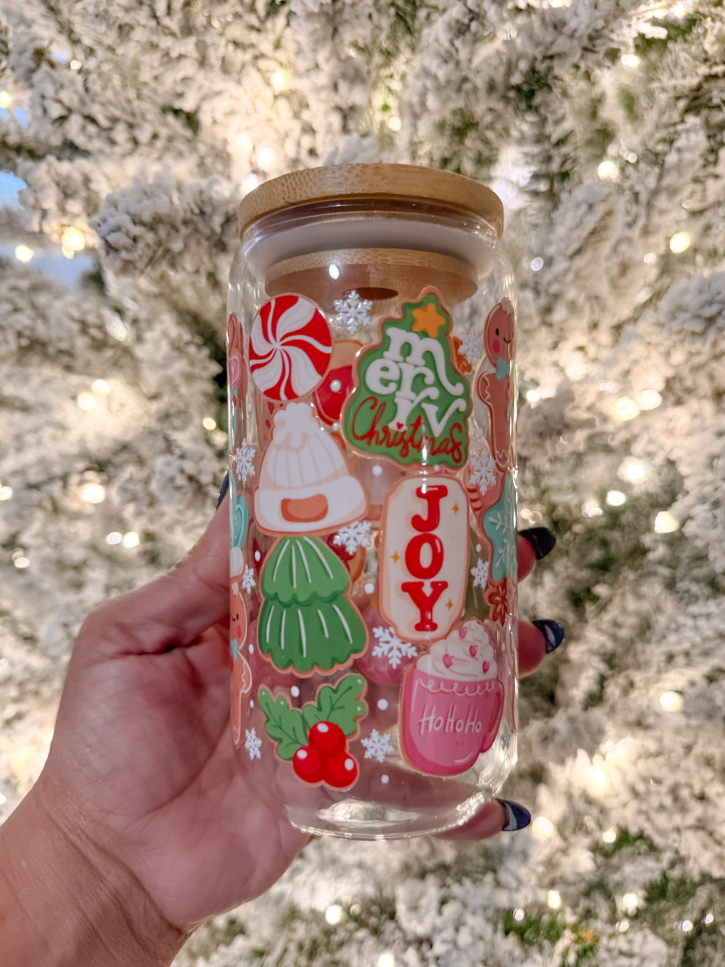 Merry & Bright Glass Cup