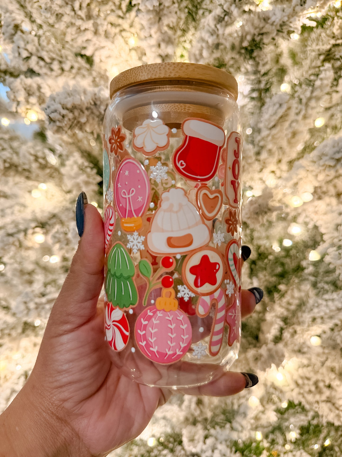 Merry & Bright Glass Cup