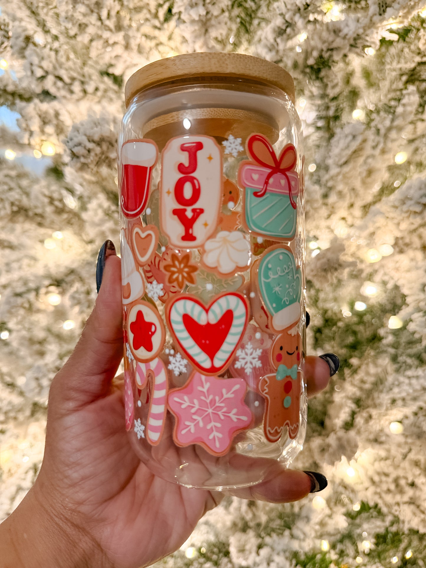 Merry & Bright Glass Cup