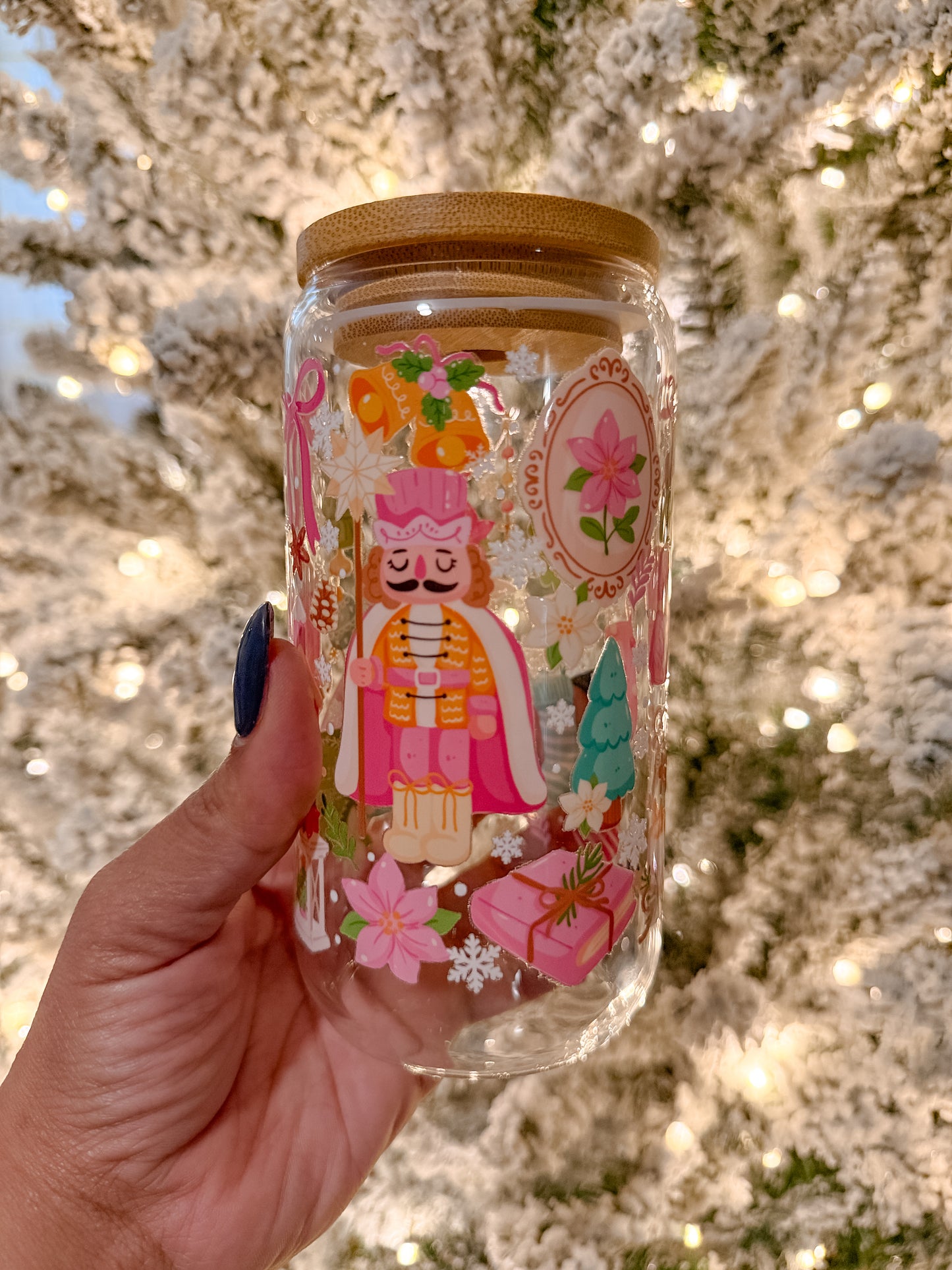 Pink Nutcracker Glass Cup