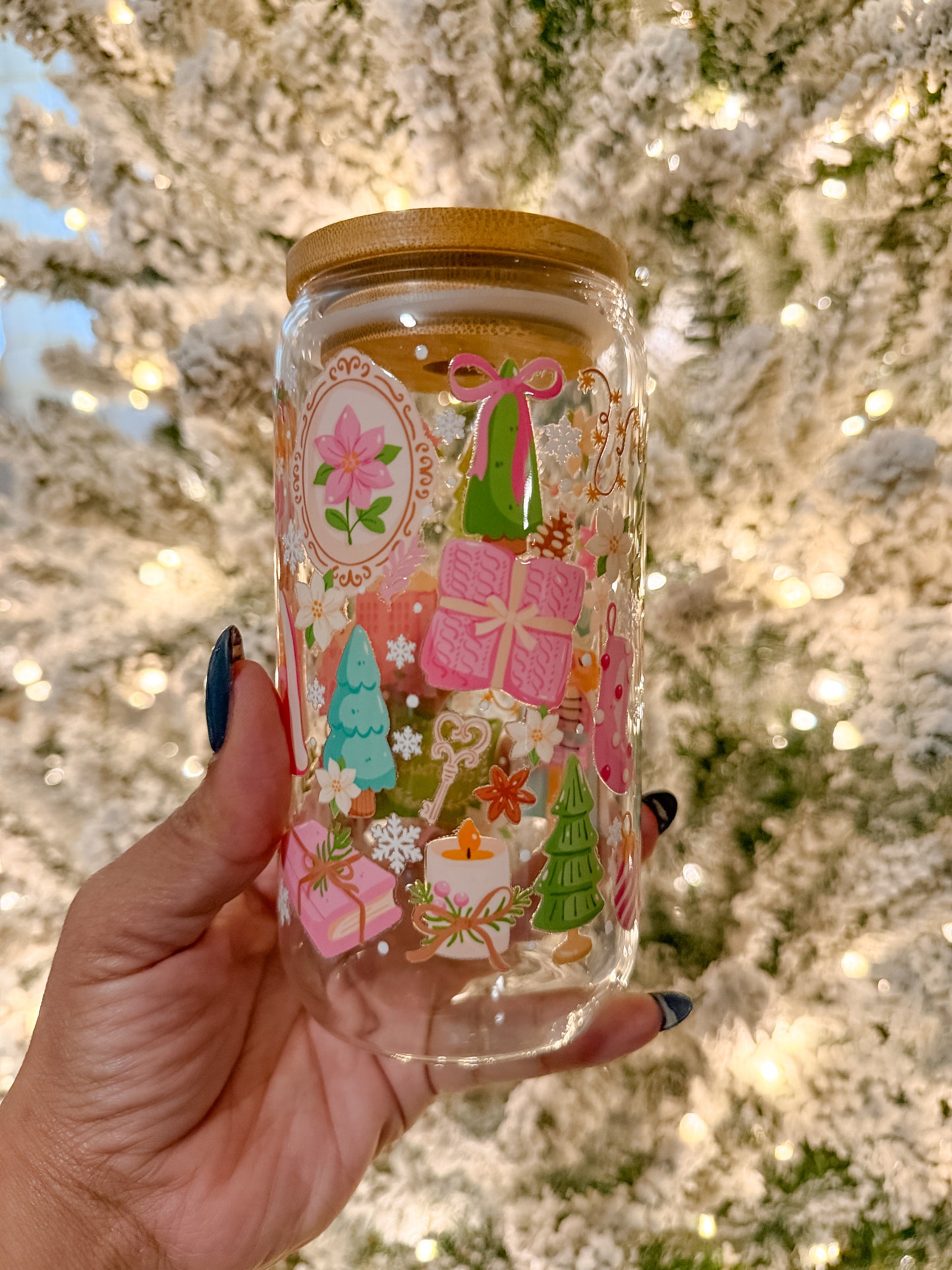 Pink Nutcracker Glass Cup