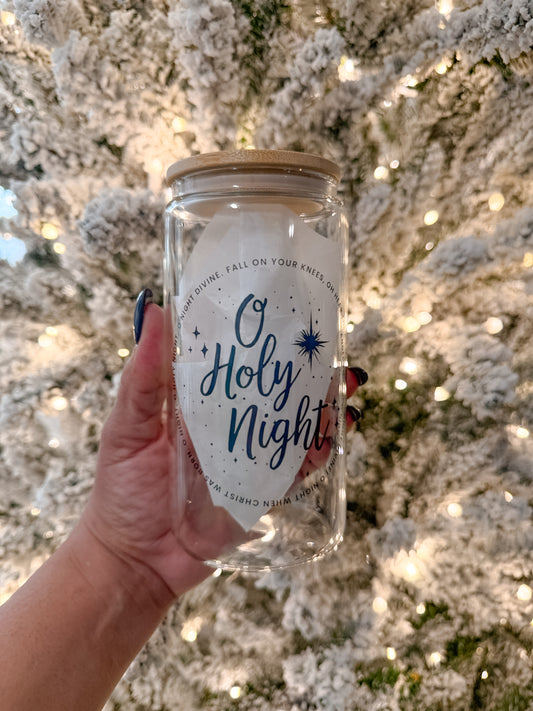 Oh Holy Night Glass Cup